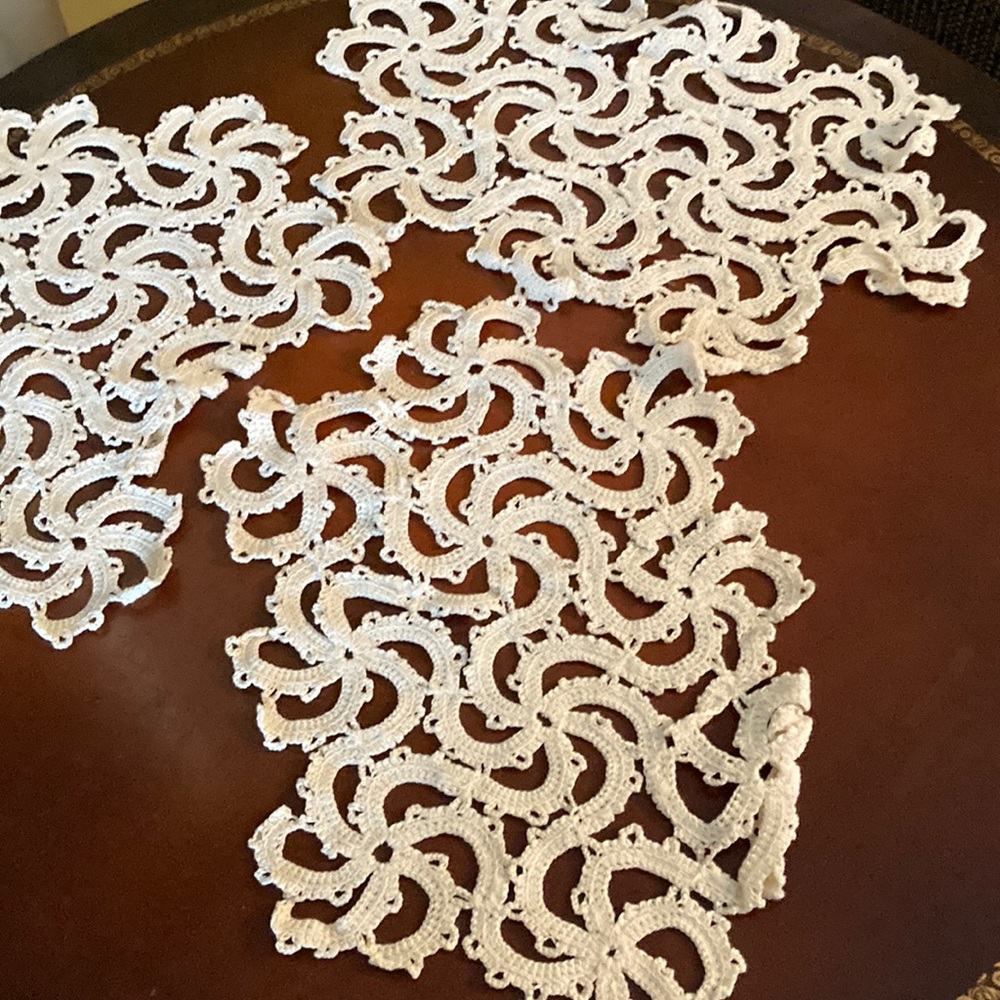 Vintage hand crocheted doilies
